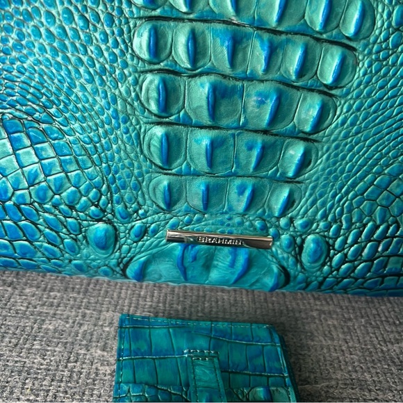 Brahmin Peacock Melbourne Crocodile-Embossed Tote with matching wallet - Picture 11 of 11